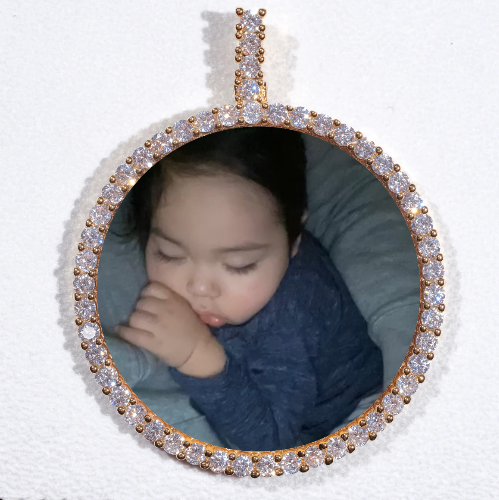 LARGE 3D CIRCLE CUSTOM PICTURE PENDANT