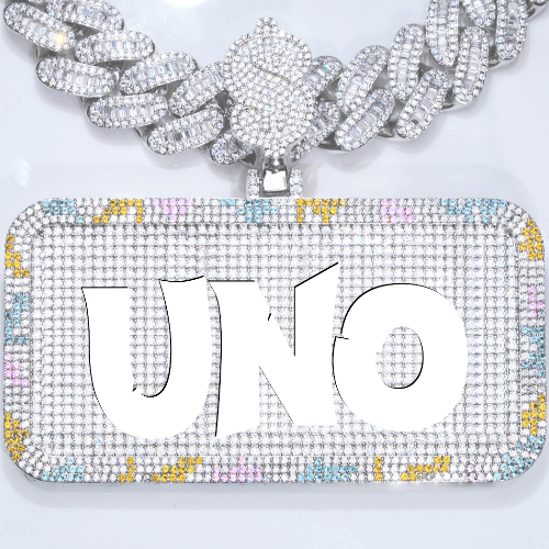 CUSTOM LETTER NECKLACE 3D COLORFUL SQUARE