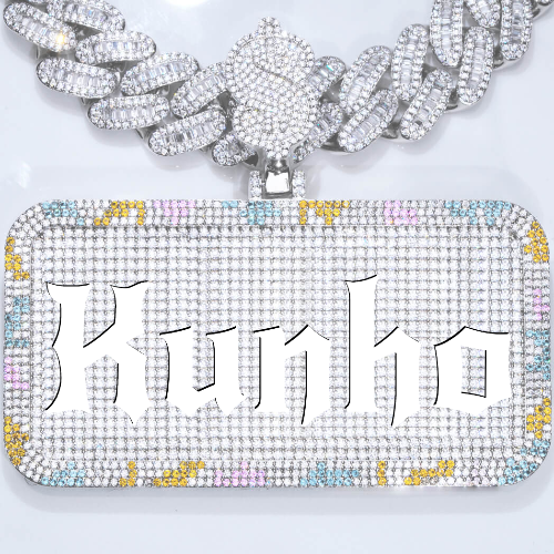 CUSTOM LETTER NECKLACE 3D COLORFUL SQUARE