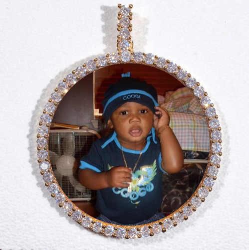 LARGE 3D CIRCLE CUSTOM PICTURE PENDANT