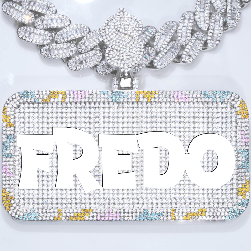 CUSTOM LETTER NECKLACE 3D COLORFUL SQUARE