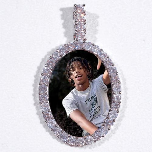 Large 3D Oval Custom Picture Pendant