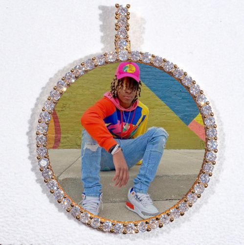LARGE 3D CIRCLE CUSTOM PICTURE PENDANT