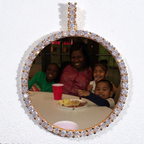LARGE 3D CIRCLE CUSTOM PICTURE PENDANT
