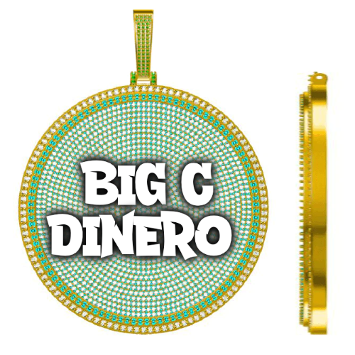 CUSTOM LETTER NECKLACE 3D BIG DISC