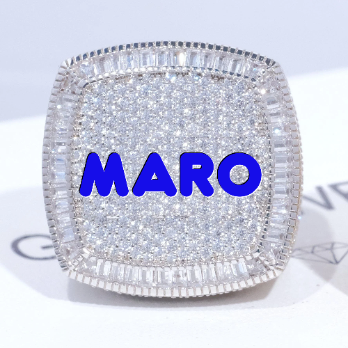 CUSTOM LETTER 3D ICED RING