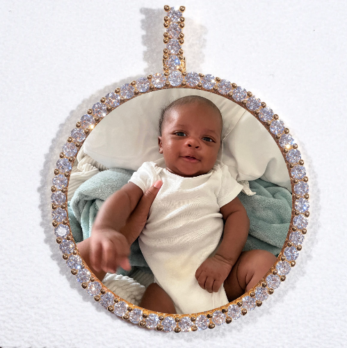 LARGE 3D CIRCLE CUSTOM PICTURE PENDANT