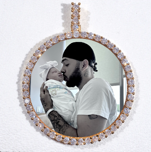 LARGE 3D CIRCLE CUSTOM PICTURE PENDANT