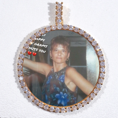 LARGE 3D CIRCLE CUSTOM PICTURE PENDANT