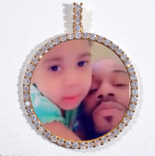 LARGE 3D CIRCLE CUSTOM PICTURE PENDANT