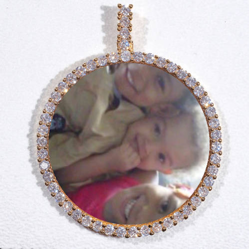 LARGE 3D CIRCLE CUSTOM PICTURE PENDANT