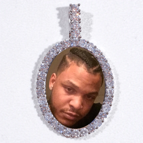 Large 3D Oval Custom Picture Pendant