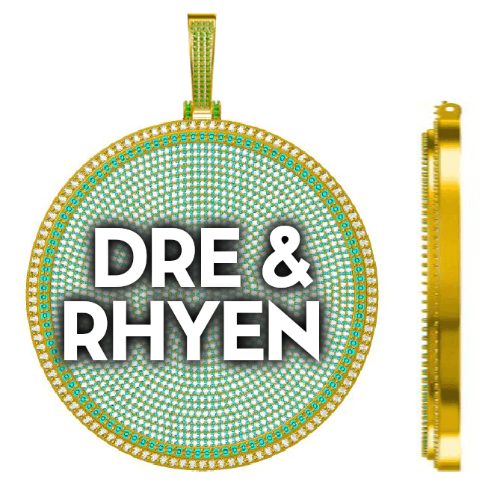 CUSTOM LETTER NECKLACE 3D BIG DISC