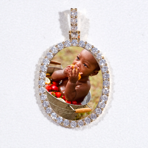 3D Oval Custom Picture Pendant