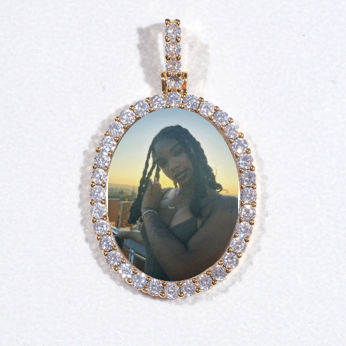 3D Oval Custom Picture Pendant