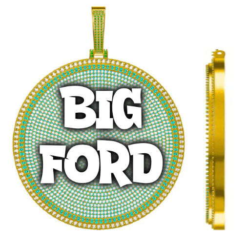 CUSTOM LETTER NECKLACE 3D BIG DISC