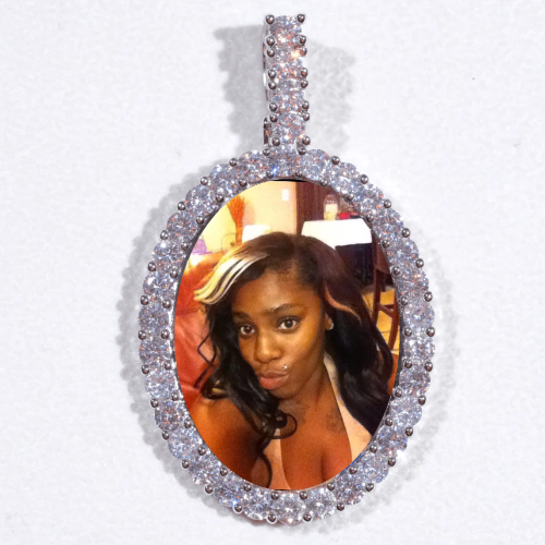 Large 3D Oval Custom Picture Pendant