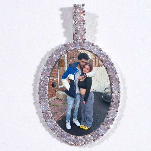 Large 3D Oval Custom Picture Pendant