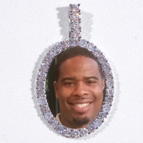 Large 3D Oval Custom Picture Pendant