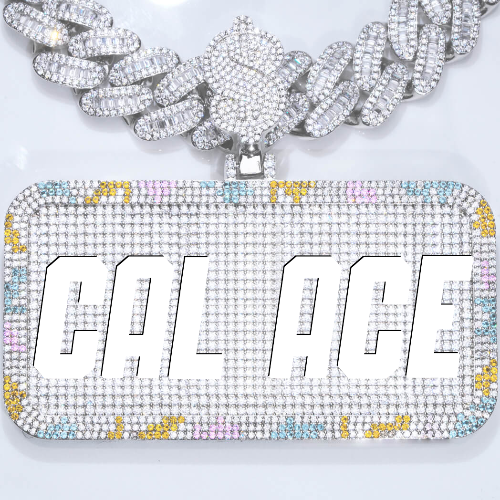 CUSTOM LETTER NECKLACE 3D COLORFUL SQUARE