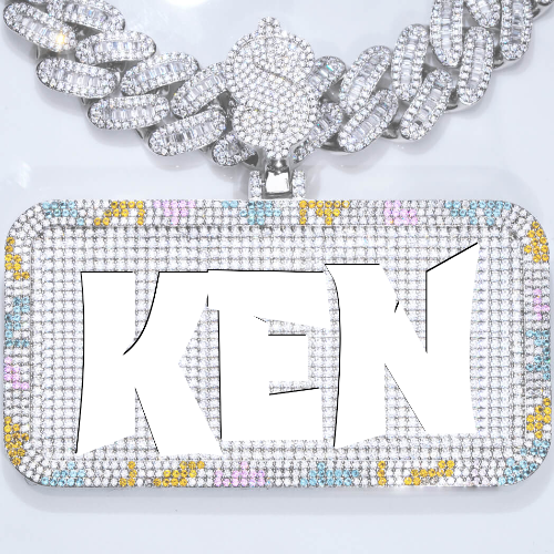 CUSTOM LETTER NECKLACE 3D COLORFUL SQUARE