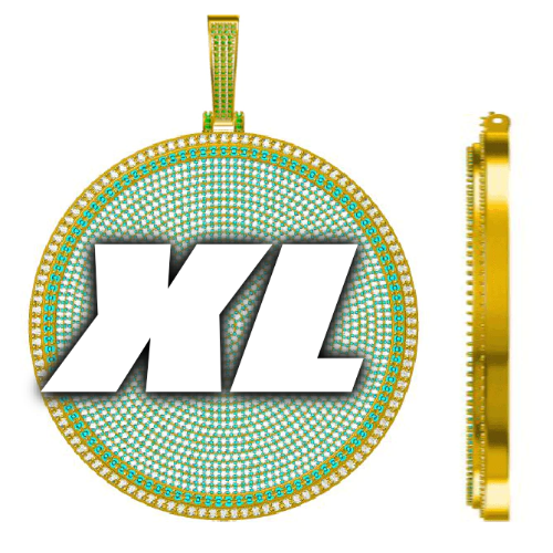 CUSTOM LETTER NECKLACE 3D BIG DISC