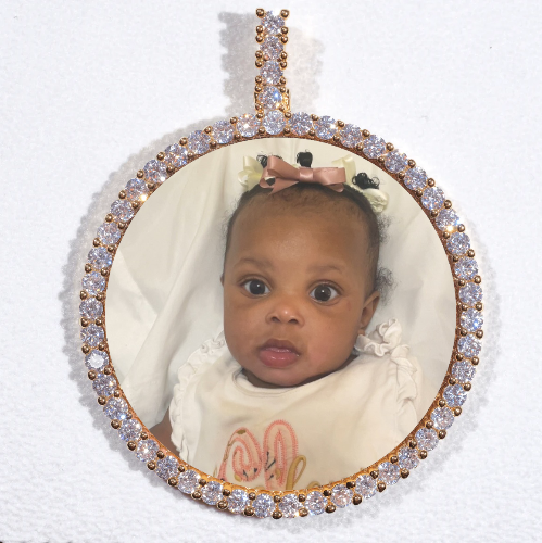 LARGE 3D CIRCLE CUSTOM PICTURE PENDANT