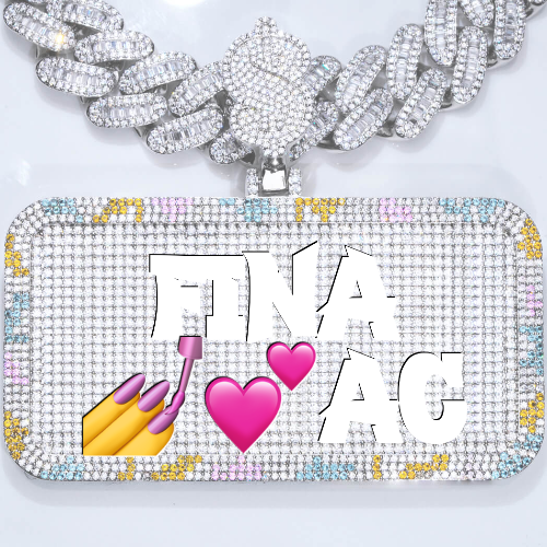CUSTOM LETTER NECKLACE 3D COLORFUL SQUARE