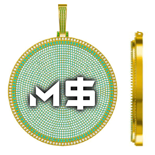 CUSTOM LETTER NECKLACE 3D BIG DISC