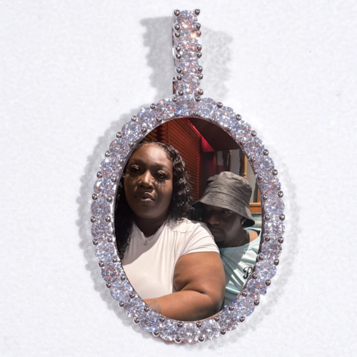 Large 3D Oval Custom Picture Pendant