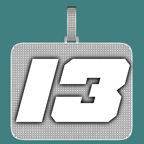 CUSTOM LETTER NECKLACE 3D BIG SQUARE