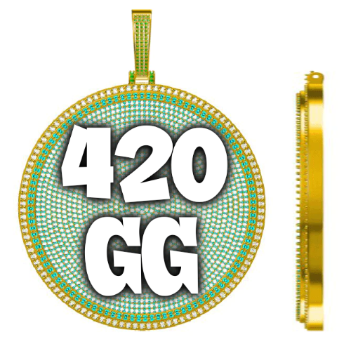 CUSTOM LETTER NECKLACE 3D BIG DISC