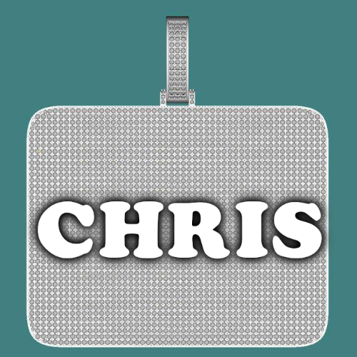 CUSTOM LETTER NECKLACE 3D BIG SQUARE