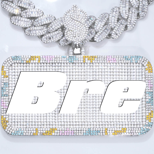CUSTOM LETTER NECKLACE 3D COLORFUL SQUARE