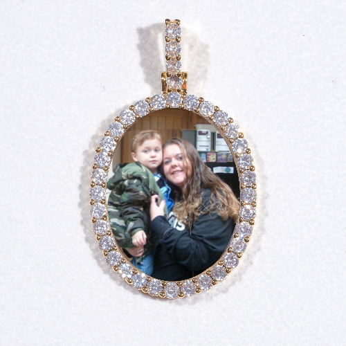 3D Oval Custom Picture Pendant