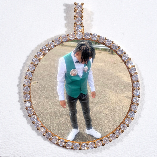 LARGE 3D CIRCLE CUSTOM PICTURE PENDANT