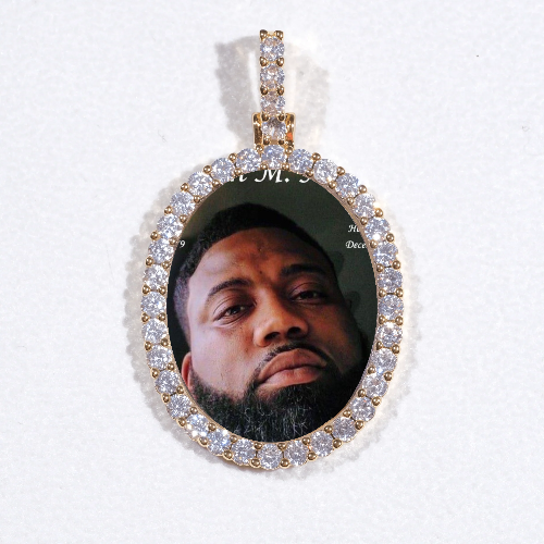 3D Oval Custom Picture Pendant