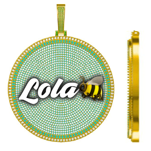 CUSTOM LETTER NECKLACE 3D BIG DISC