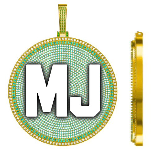CUSTOM LETTER NECKLACE 3D BIG DISC
