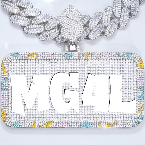 CUSTOM LETTER NECKLACE 3D COLORFUL SQUARE