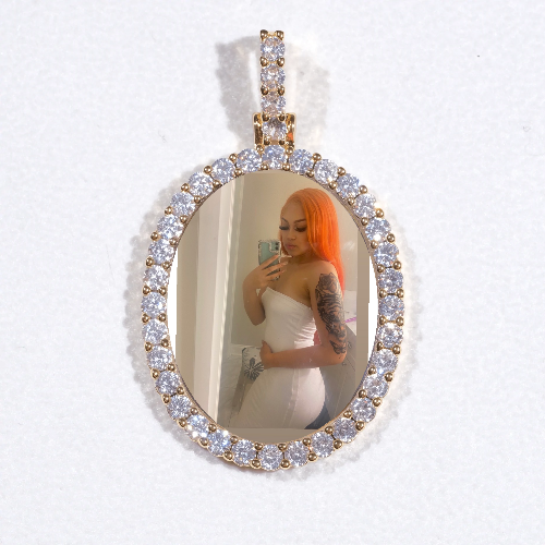 3D Oval Custom Picture Pendant