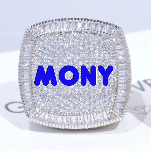 CUSTOM LETTER 3D ICED RING