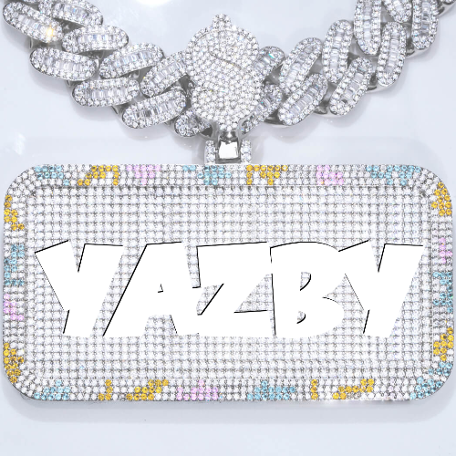 CUSTOM LETTER NECKLACE 3D COLORFUL SQUARE
