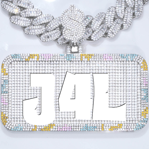 CUSTOM LETTER NECKLACE 3D COLORFUL SQUARE