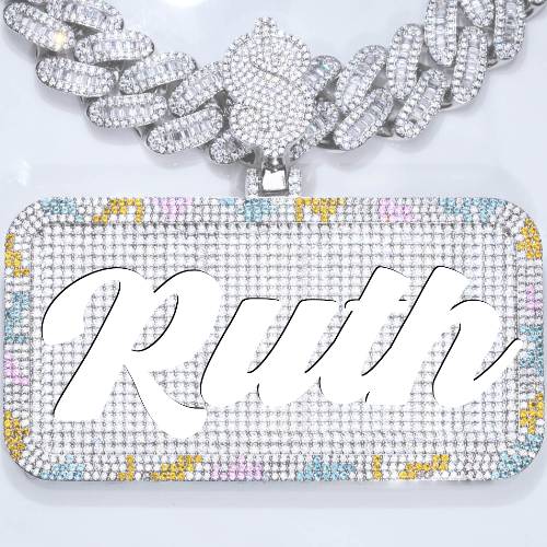 CUSTOM LETTER NECKLACE 3D COLORFUL SQUARE