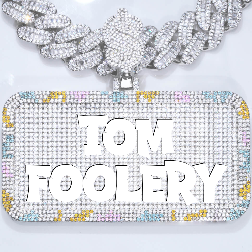 CUSTOM LETTER NECKLACE 3D COLORFUL SQUARE