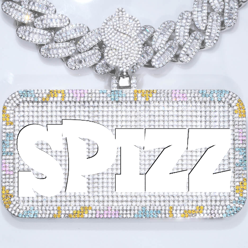 CUSTOM LETTER NECKLACE 3D COLORFUL SQUARE