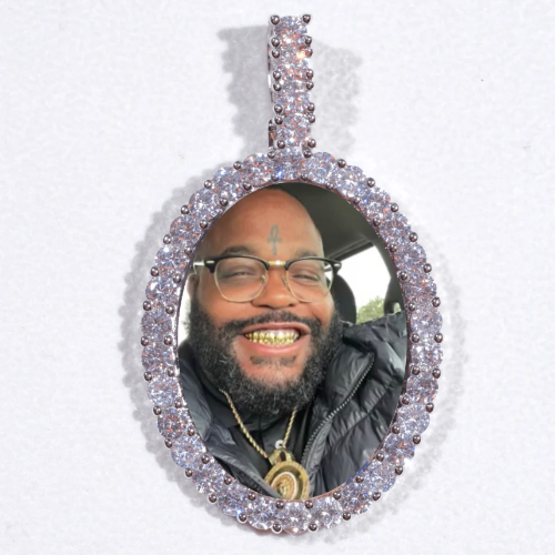 Large 3D Oval Custom Picture Pendant