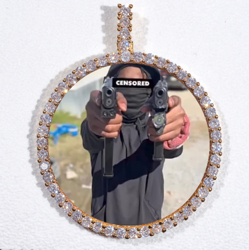 LARGE 3D CIRCLE CUSTOM PICTURE PENDANT