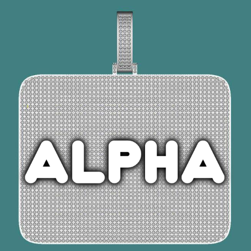 CUSTOM LETTER NECKLACE 3D BIG SQUARE